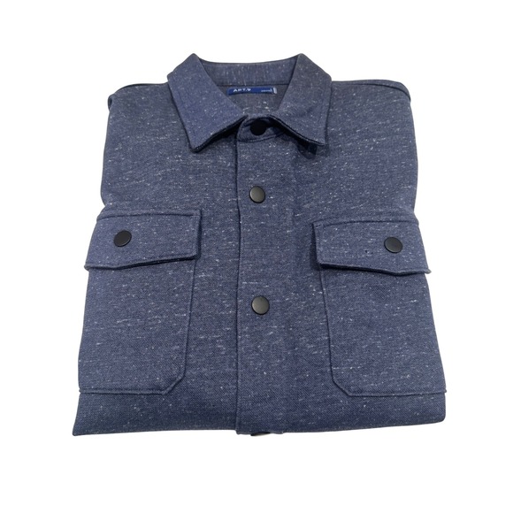 Apt. 9 Other - Apt. 9 Mens Blue Marled Knit Button Down Shirt Jacket Large RN73277